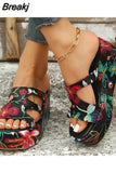 High Quality Shoes Female Rome Wedge Slippers Summer Casual Thick Sole Anti Slip Slippers Comfortable Outdoor Beach