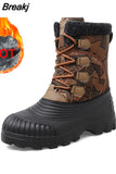 Top Winter Camouflage Boots Warm Thick Plush Outdoor Walking Shoes Men Waterproof Snow Boots Men Cotton Shoes Men Lace