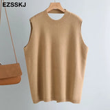 winter OVERSIZE thick Sweater vest women sleeveless warm Sweater Pullovers Women female o-neck LOOSE sweater