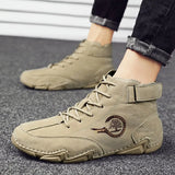 Men Boots Casual Leather Luxury High Top Sneakers Luxury Loafer Shoes for Men Motorcycle Ankle Boots 2023 New In