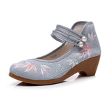 Breakj Heels Single Shoes Lady Spring And Summer Style Retro Embroidered Cloth Shoes National Wind Female Chinese Wind Cheongsam