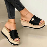 Sandals Wedges Heels Sandals Slip-On Platform Sandalias With High Heels Chaussure Femme Comfy Summer Shoes Women