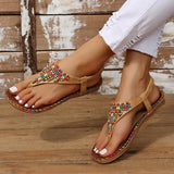 Style Flat Sandals for Women Summer 2023 Clip Toe Gladiator Sandals Woman Plus Size Soft Bottom Beach Shoes Flip
