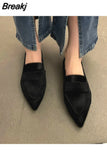 Women Flats Ballet Dance Pointed Toe Sandals Shoes 2023 Spring New Designer Loafers Shoes Suede Casual Sport Walking