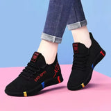 Women's New Lace Up Sneakers Female Casual Breathable Mesh Platform Sneakers Fashion Ladies Soft Comfy Sneaker Tenis