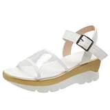 Pvc Wedges Sandals Women 2023 Summer Casual Ankle Buckle Gladiator Sandals Woman Plus Size Platform Sandalias