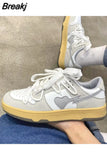 Sewing Men Sneakers Contrasting Colors Light Flat Shoes Ladies Outdoor Luxury Men Running Shoes Heart Pattern Women