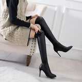 Women High Heel Over Knee Boots Winter New Style Pointed Head Personality Fine Heel Side Zipper Women's Boots Large