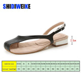 2.5cm Plus Size 41 Women's Sandals Summer Pinch Toe Strappy Square heel Sandals for Women Casual Beach Sandals Roman