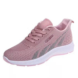 New Woman Sports Shoes Fashion Breathable Mesh Vulcanized Shoes Women Flat Casual Shoes Outdoor Lace Up Training