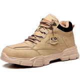 Safety Work Shoes Steel Toe Kevlar Puncture-Proof Anti-Smashing Men Ankle Boots Protective Sneakers Casual Leather