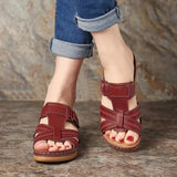 Slippers Women's 2023 Size Sandals Women's Hollowed-Out Cross-Leisure Slope Heels Ladies