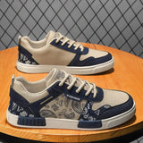 Men's Trend Vulcanized Shoes Flat Casual Shoes Fashion Spring Autumn Canvas Shoes Students Lace Up Walking Sneakers for