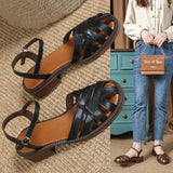Gladiator Sandals Women Buckle Strap Rome Summer Casual Lady Flat