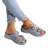 Women's Shoes on Sale 2023 Summer New Comfort Double Buckle Wedge Ladies Sandals Outdoor Beach Slippers Casual Slippers