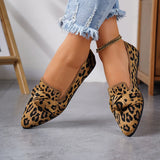Women's Knitted Slip on Flats Breathable Comfortable Solid Color Walking Shoes Casual Pointed Toe Walking Sneakers