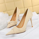 Breakj Stylish And Sexy Club Show Thin Heel, High Heel, Shallow Pointed Bow Women's Single