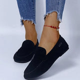 Fashion Women Shoes Woman Flats High Quality Suede Slip-On Shoes Pointed Toe Rubber Women Flat Shoes Ballet Plus