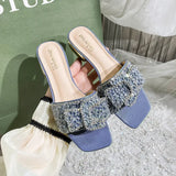 Diamond Slippers Women Wear 2024 New Summer Flip-Flops Fairy Style Sandals One-Word Flip-Flops Large