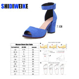 Women Pumps Sandals Summer Open Toe High Heels Low Block Heel Shoes Gladiator Ankle Strap High Gladiator Sandals