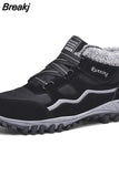 Men Warm Plush Snow Boots Non-Slip Men Work Cotton Shoes Couple Cotton Shoes Fashion Casual Walking Sneakers Man