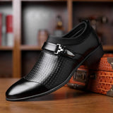 Man Leather Shoes Slip On Flats Oxford Business Office Formal Wedding Shoe Pointed Toe Men Dress Leather Shoes