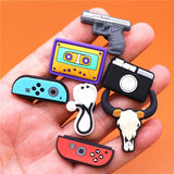 1pcs Stethoscope Shoe Charms Pistol Camera Audiotape PVC Shoe Accessories Decoration Fit Croc Jibz Party Kids