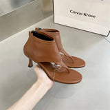 Women's Sandals Fashion High Heel Flip Flops Summer Zipper Soft Sole Roman Shoe Temperament Cool Boots for Women Chaussure