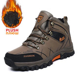Men Winter Snow Boots Waterproof Leather Sneakers Super Warm Men's Boots Outdoor Male Hiking Boots Work