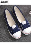 Woman Casual Slip on Sneakers Women Shallow Loafers Female Canvas Vulcanized Ladies Round Toe Flats Women's Footwear