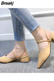 for Women 2023 Hot Slingbacks Ladies High Heels Summer Toe-Covered Women's Sandals Pointed Toe Outer Wear Half
