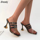 Women Pumps Buckles Pumps Peep Toe Super High Heels Rome Style Pumps Mature Lady