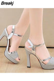 women's sandals new waterproof platform fish mouth wild stiletto high heel women shoes platform