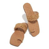 Women Summer Slides Chain Decorative Flip Flops Outdoor Sexy Casual Sandals Female Square Heel Slippers Plus Size