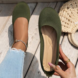 and Autumn 2024 New Outwear Solid Color Oversized Shallow Cut Shoes Women's Knitted Comfort Flat Shoes