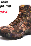 Men Tactical Shoes High Top Hiking Durable Waterproof Anti-Slip Outdoor Climbing Trekking shoe Military Tactical Low Boot