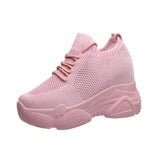 Hidden Heels Platform Sneakers Women Breathable Air Mesh Wedge Sock Shoes Woman 2023 Spring Casual Shoes Zapatos De