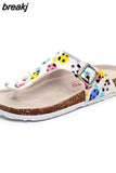 2023 New Summer Unisex Beach Cork Flip Flops Women Slippers Casual Quick Drying Men Buckle PU Leather Slides