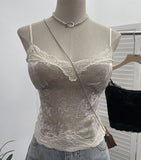 Set Up The Coat Series Velvet Lace Lace Sling With Chest Pad Wear Vest Top