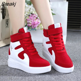 Sneakers Women 2023 New High Top Platform Casual Wedges Autumn Winter Female Black Internal Increase Vulcanize Shoes