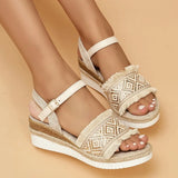 Style Printed Wedge Sandals for Women Summer 2023 Non Slip Platform Shoes Woman Lightweight Casual Gladiator