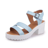 Size 45 Women Ankle Buckle High Heel Sandals Summer 2023 Fashion Platform Sandles Woman Thick Sole Gladiator Sandalias