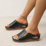 Women Wedge Sandals 2023 Summer Roman Style Open Toe Women's Sandals Vintage Non Slip Leather Casual Beach Shoes Zapatos