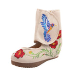 Breakj Boots / Summer Boots Embroidered High Heels Embroidered Cloth Shoes Embroidered Boots Ankle Boots High Heels Women's Singles
