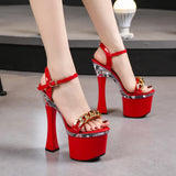 Breakj Even Buckle Hate Day High Nightclub Super High-Heeled Shoes Sandals Women's Work Shoes Runway Show Pole Dance Shoes Waterproof