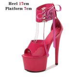 Color Shoes Stripper Heels Women Sandals Sexy Shoes Party Club Sandals 17 CM Platform High-heeled Wedding Shoes Pole