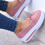 Women's Shoes Summer 2022 New Lace-up Platform Casual Sneakers Plus Size 43 Comfort Non Slip Flat Loafers Women Vulcanize
