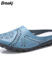 New Low Heels Slippers For Women Round Toe Flat Ladies Shoes Fashion Designer Comfortable Outdoor Female Casual