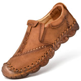 Size 38-46 Genuine Leather Shoes Men Handmade Shoe Casual Loafers Soft Breathable Flats Shoes Men's Moccasins for