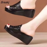 for Women 2023 Summer Slope Heel Sandals Thick Bottom High Heel Waterproof Platform Fashion Slope Heel Sandals